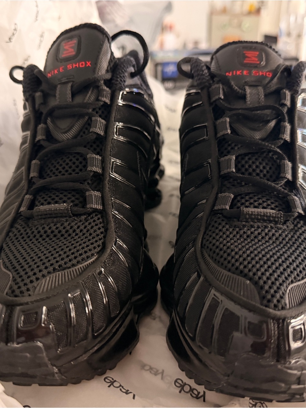 Nike Shox TL Shoes - Black with Red Accents - Picture 2 of 6